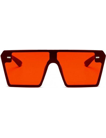 Oversized Classic Fashion Square Oversized Sunglasses for Women Men - Red - CS18XI78XW8 $7.89
