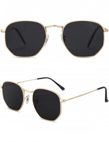 Round Small Square Polarized Sunglasses for Men and Women Polygon Mirrored Lens SJ1072 - CV18LYMWKAW $31.43
