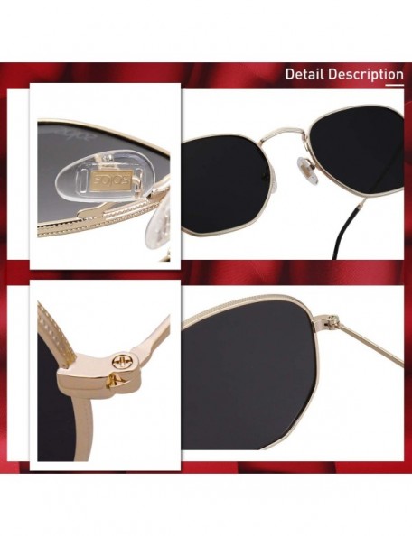 Round Small Square Polarized Sunglasses for Men and Women Polygon Mirrored Lens SJ1072 - CV18LYMWKAW $31.43