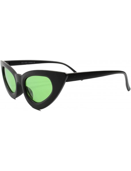 Cat Eye Classic Vintage Retro Rockabilly 50s 60s Fashion Womens Cat Eye Sunglasses - Black & Green - C318T305I99 $10.40