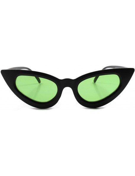 Cat Eye Classic Vintage Retro Rockabilly 50s 60s Fashion Womens Cat Eye Sunglasses - Black & Green - C318T305I99 $10.40