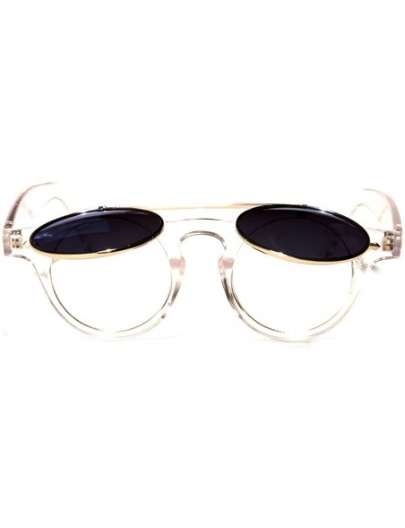 Round Round Flip Up 42mm Men Women Django Levante Gafas De Sol Sunglasses - Blue - CN129TXP98N $11.58