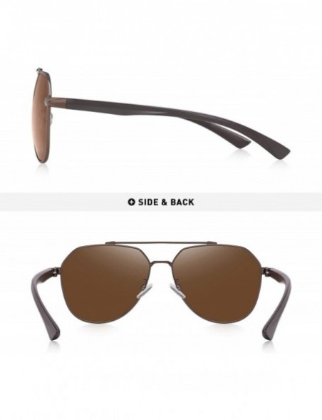 Aviator Polarized Sunglasses for Men - Fishing Sunglasses Metal Frame UV 400 Protection with TR Legs - Brown - CS18A374DRT $2...