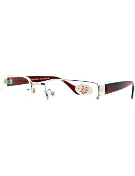 Rectangular Clear Lens Glasses With Bifocal Reading Lens Half Rim Rectangular - Silver Brown - CM12FCLAVZV $9.72