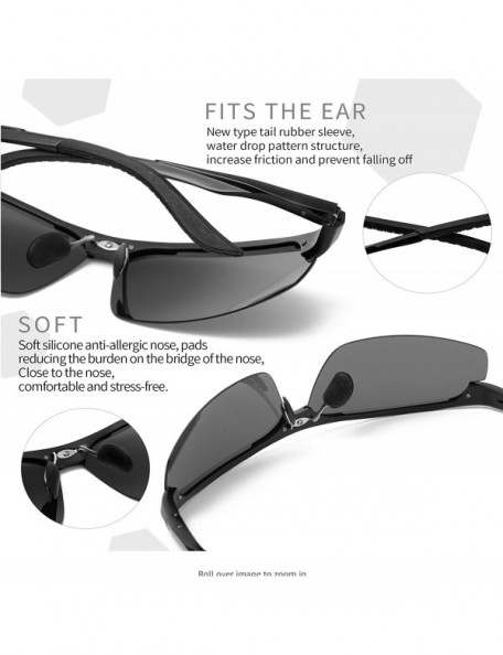 Sport Polarized Sunglasses Unbreakable Baseball - Black Day Vision - C01949CGU5Z $17.49