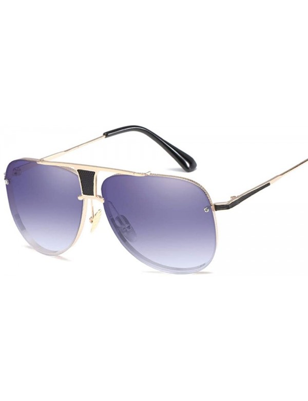 Aviator Men's and women's Sunglasses retro clam glasses metal sunglasses in Europe and America - B - CR18Q7C9NII $26.46