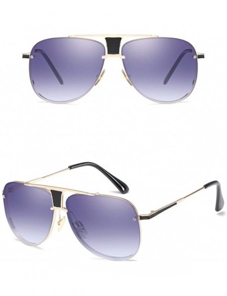 Aviator Men's and women's Sunglasses retro clam glasses metal sunglasses in Europe and America - B - CR18Q7C9NII $26.46