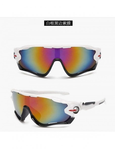 Goggle Sports Sunglasses Sports Sunglasses outdoor men's and women's cycling - 5. Solid White Frame- Black Edge - C318AZYXIGA...