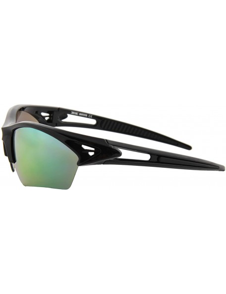 Sport Unisex Sunglasses Sports Multi-Color Mirror Lens Fishing Cycling - Black Frame/ Mirror Orange - Yellow Lens - CR18IZH0Z...