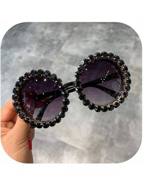 Goggle Fashion Luxury Round Sunglasses Women Vintage Oversized Rhinestone Sun Glasses Men Eyewear Oculos De Sol UV400 - CH198...