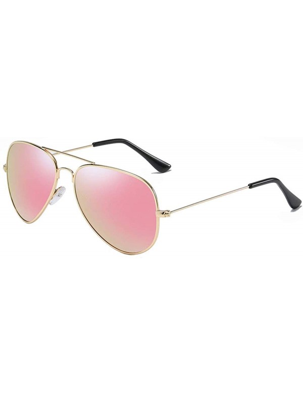 Aviator Classic Aviator Sunglasses for Men Women Metal Frame Mirrored Flat UV400 Lens Protection - CP18S8TEA4A $10.97