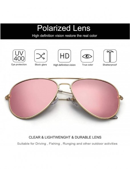 Aviator Classic Aviator Sunglasses for Men Women Metal Frame Mirrored Flat UV400 Lens Protection - CP18S8TEA4A $10.97
