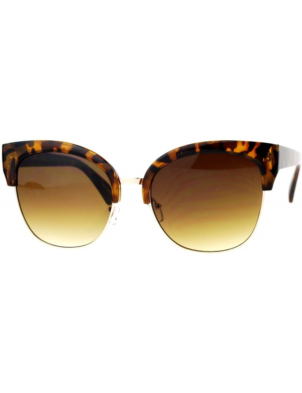 Square Designer Fashion Sunglasses Womens Oversized Square Flat Frame Bold Top - Tortoise (Brown Gradient) - CX188IC3068 $8.37