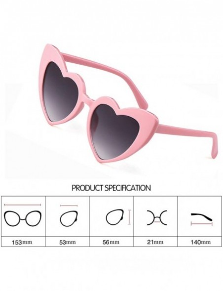 Oversized Vintage Heart Shape Sunglasses for Women - Clout Goggles Retro Love UV400 Eye Glasses Kurt Cobain - C118I0TSLQX $11.28