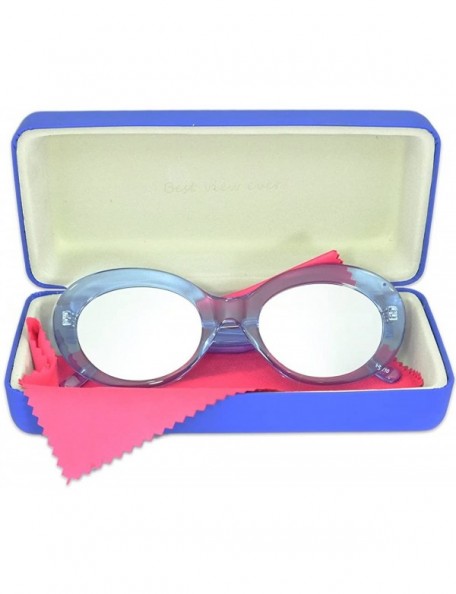 Oval Dara Darling" Oval Sunglasses HK7210 For Women - Diff Vision DV-39 UV400 Protection - Vodka and Blue - CK18808T437 $27.87
