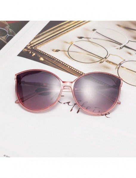 Sport Womens Round Polarized Ladies Sunglasses with Diamond for Women Stylish Plastic Frame 0238 - Pink - CM1986ZS8OI $17.92