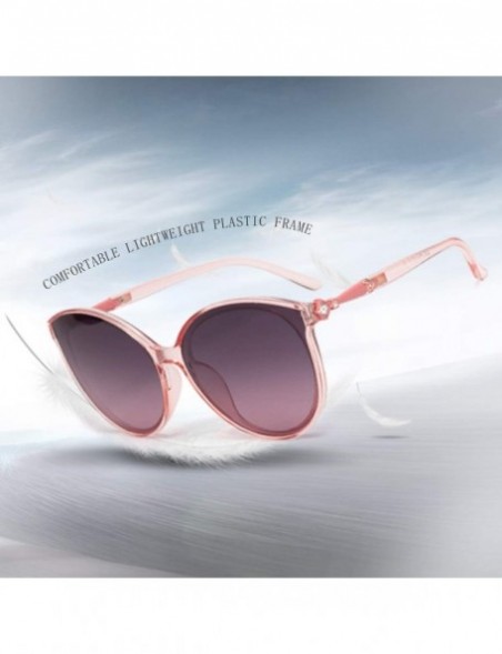 Sport Womens Round Polarized Ladies Sunglasses with Diamond for Women Stylish Plastic Frame 0238 - Pink - CM1986ZS8OI $17.92