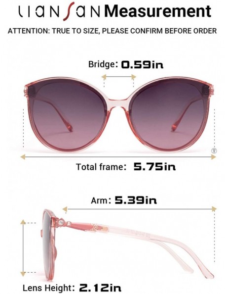 Sport Womens Round Polarized Ladies Sunglasses with Diamond for Women Stylish Plastic Frame 0238 - Pink - CM1986ZS8OI $17.92