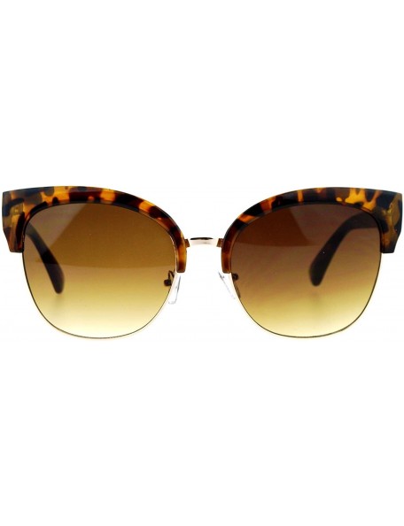 Square Designer Fashion Sunglasses Womens Oversized Square Flat Frame Bold Top - Tortoise (Brown Gradient) - CX188IC3068 $8.37