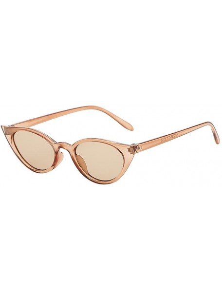 Cat Eye Small Cat Eye Sunglasses Vintage Square Shade Eyewear Narrow Cateye Eyewear - D - CD190HZM80W $9.11