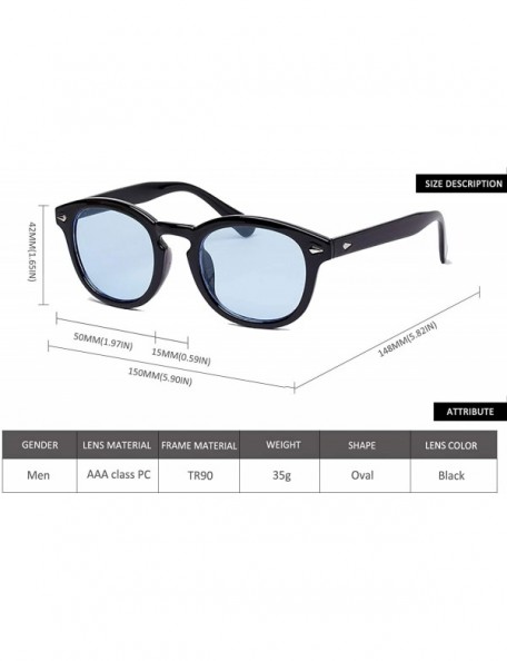 Round Vintage Sunglasses Aviator Colorful Transparent - Polarized Blue M - CN193DK5EE9 $16.79
