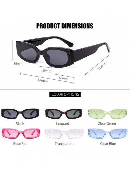 Square Rectangle Sunglasses for Women Retro Fashion Sunglasses UV 400 Protection Square Frame Eyewear - CT18AS9KSWR $12.56