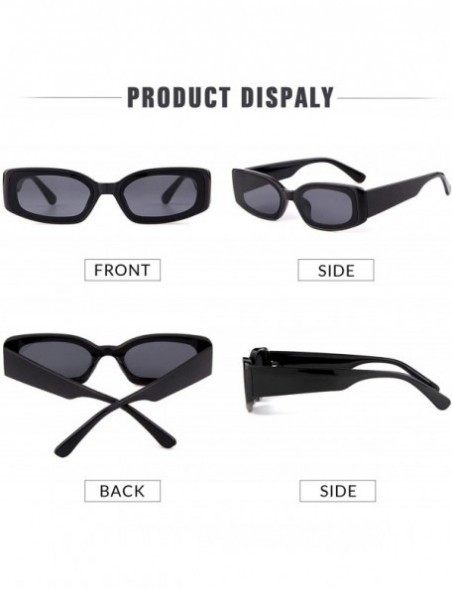 Square Rectangle Sunglasses for Women Retro Fashion Sunglasses UV 400 Protection Square Frame Eyewear - CT18AS9KSWR $12.56