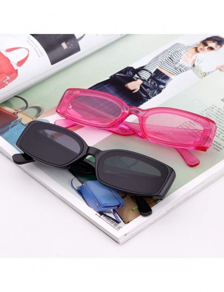 Square Rectangle Sunglasses for Women Retro Fashion Sunglasses UV 400 Protection Square Frame Eyewear - CT18AS9KSWR $12.56