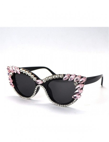 Square Fashion Diamond Sunglasses Rhinestone Butterfly - White - C5198GK8NDM $25.77