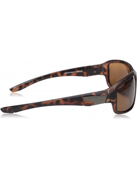 Wrap Mens Cascade Polarized Sunglasses - Matte Tortoise Frame - CG11T7XPBOX $41.81