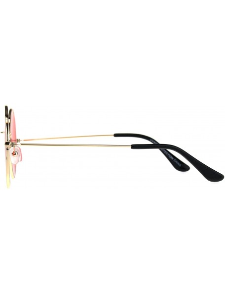 Round Round Octagon Shape Sunglasses Vintage Thin Metal Fashion Color Lens UV 400 - Gold (Red) - C01806A3HG7 $11.03