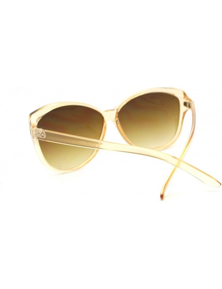 Oversized Simple Classy Sunglasses Womens Oversized Cateye Butterly - Beige - C411P9CJJE9 $10.23