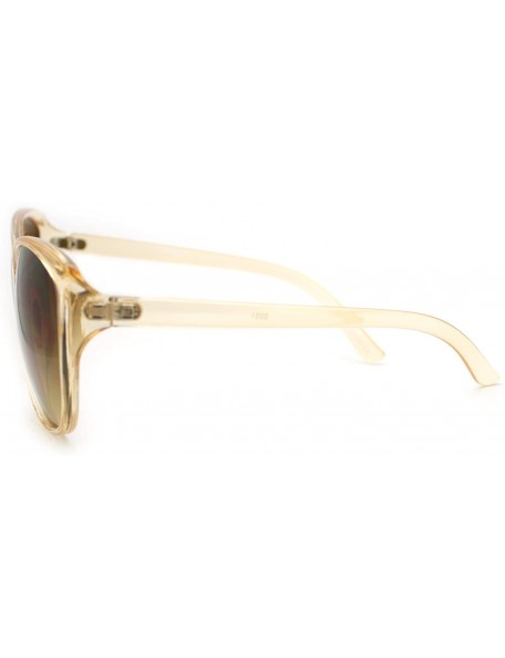 Oversized Simple Classy Sunglasses Womens Oversized Cateye Butterly - Beige - C411P9CJJE9 $10.23