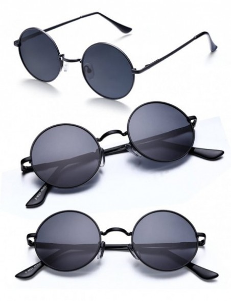 Oval Lennon Retro Round Sunglasses- Vintage Polarized Hipple Glasses with Plain Lens - CJ12O8Q3XPK $11.35