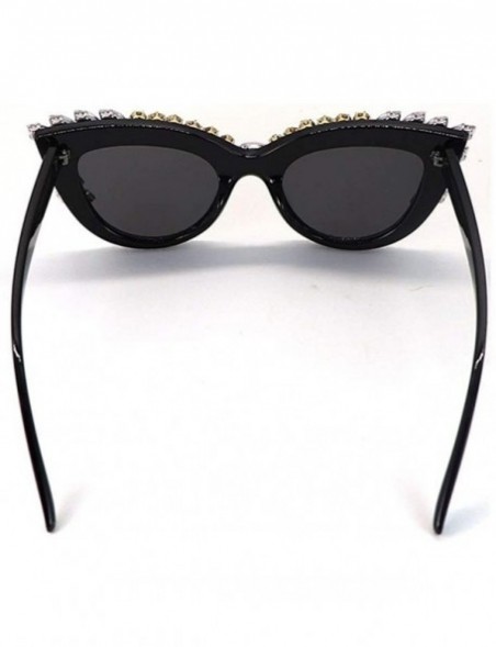 Square Fashion Diamond Sunglasses Rhinestone Butterfly - White - C5198GK8NDM $25.77