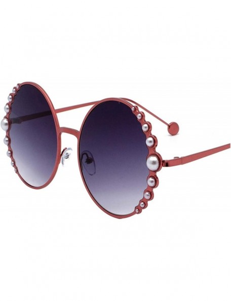 Round Oversized Sunglasses Vintage Designer Glasses - 1 - C718W798U4M $12.79