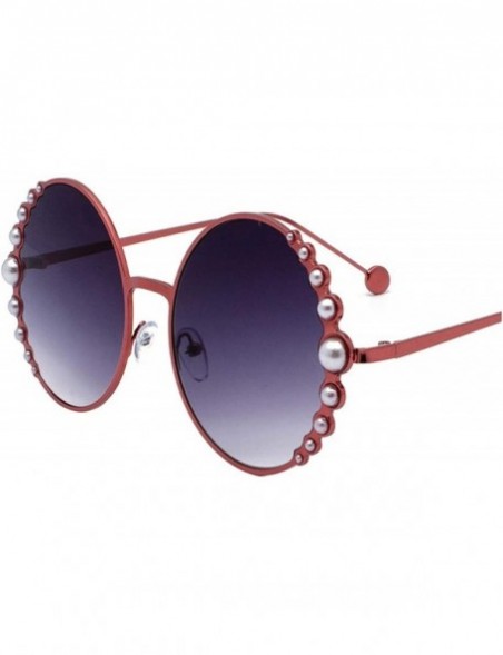 Round Oversized Sunglasses Vintage Designer Glasses - 1 - C718W798U4M $12.79