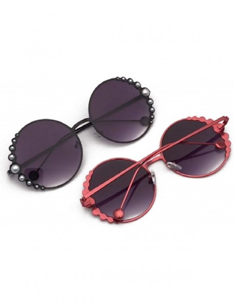 Round Oversized Sunglasses Vintage Designer Glasses - 1 - C718W798U4M $12.79