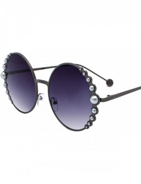Round Oversized Sunglasses Vintage Designer Glasses - 1 - C718W798U4M $12.79