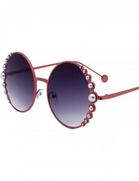 Round Oversized Sunglasses Vintage Designer Glasses - 1 - C718W798U4M $12.79