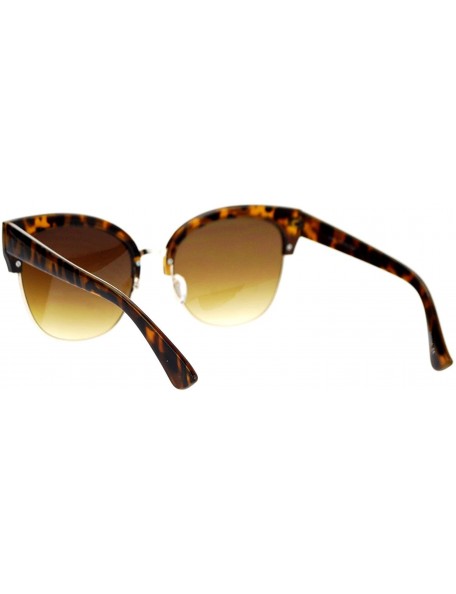 Square Designer Fashion Sunglasses Womens Oversized Square Flat Frame Bold Top - Tortoise (Brown Gradient) - CX188IC3068 $8.37