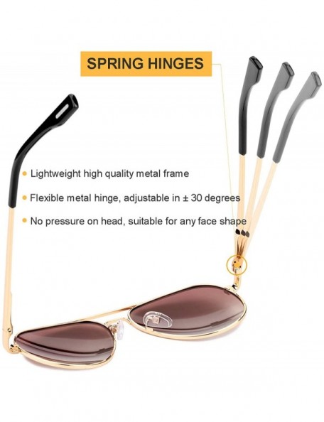 Sport Polarized Small Aviator Sunglasses for Small Face Women Men Juniors - 52mm - Gold/Gradient Brown - CU196MKTCKX $10.47