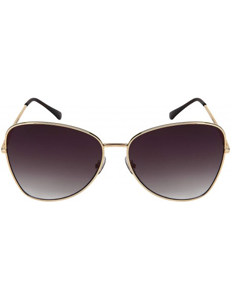 Oversized Fashion Oversized Butterfly Sunglasses Protection - Gold Frame/Grey Gradient Lens - CM18XYO45LQ $12.14