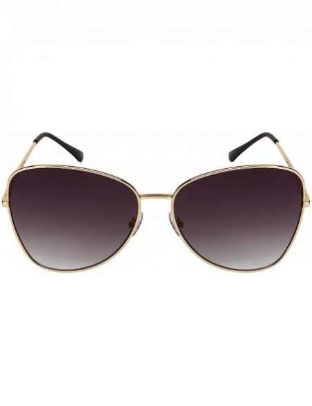 Oversized Fashion Oversized Butterfly Sunglasses Protection - Gold Frame/Grey Gradient Lens - CM18XYO45LQ $12.14