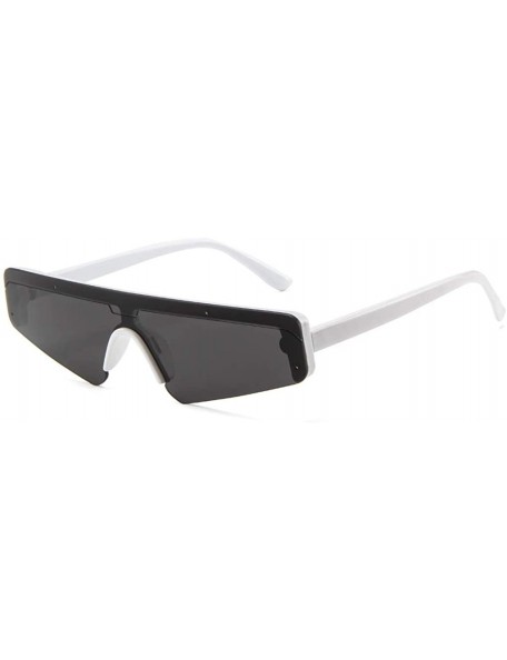 Rimless Unisex Square Small Frame Sunglasses Retro Eyewear Fashion Eyeglass Beach Play Travel Glasses - White - CP18SRAUAU0 $...