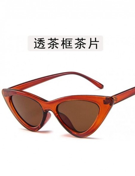 Aviator 2019 New Fashion Cute Sexy Ladies Cat Retro Sunglasses Women Vintage Black Grey - Clear Brown - C118YKUR3RW $9.87