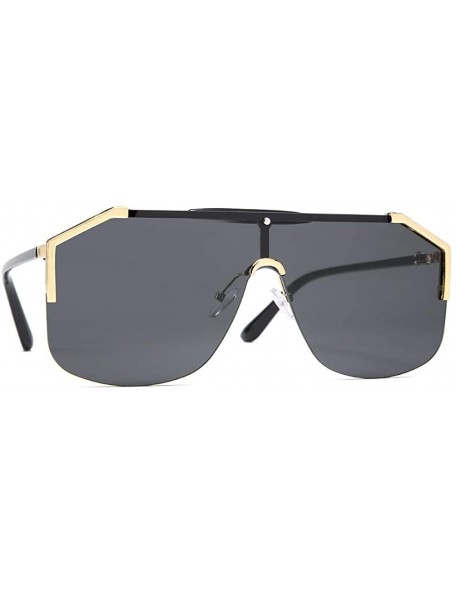 Oversized Oversized Sunglasses Designer Goggles Black1117 - CY197M2Z8U5 $23.74