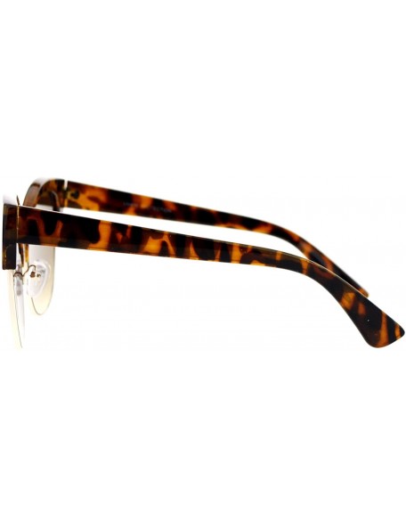 Square Designer Fashion Sunglasses Womens Oversized Square Flat Frame Bold Top - Tortoise (Brown Gradient) - CX188IC3068 $8.37
