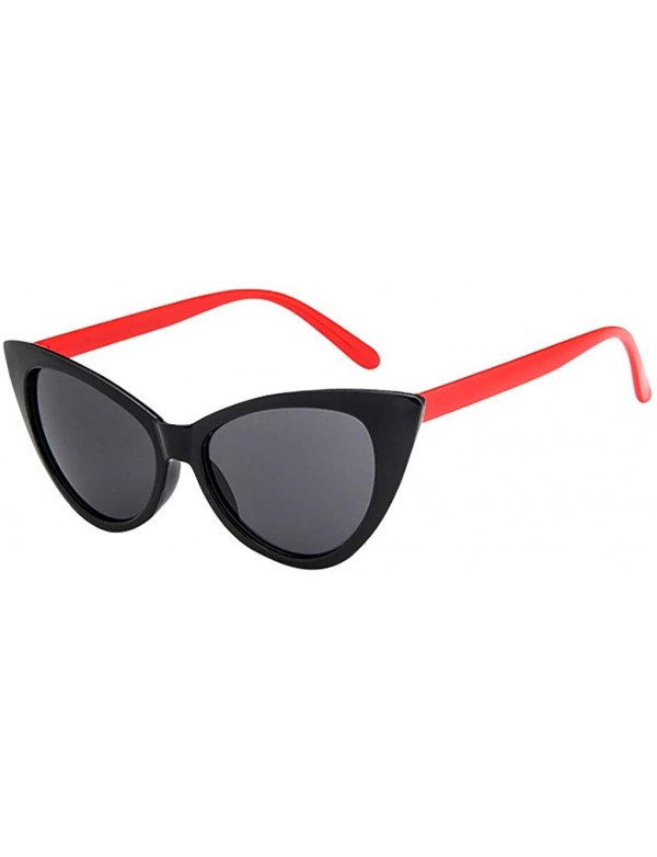 Cat Eye Large Retro Sexy Cat Eye Shape Sunglasses Unisex Black-rimmed Glasses for Men Women - One Piece - B - CR196U6Z8GW $6.71