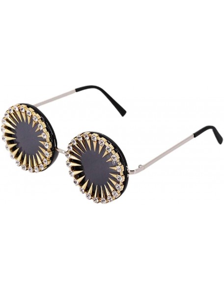 Goggle Rivet Studded Lens Oversized Wrap Sunglasses Rave Glasses Goggles - Black - CU18ZYLI5D9 $12.95